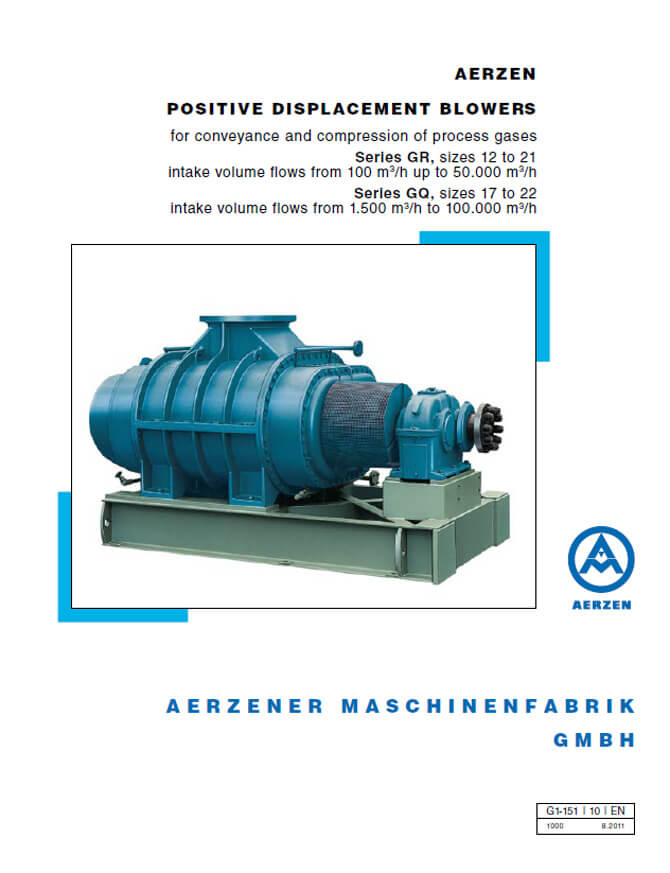 Aerzen Process Gas Blowers GQ и GR series - PDF catalogue